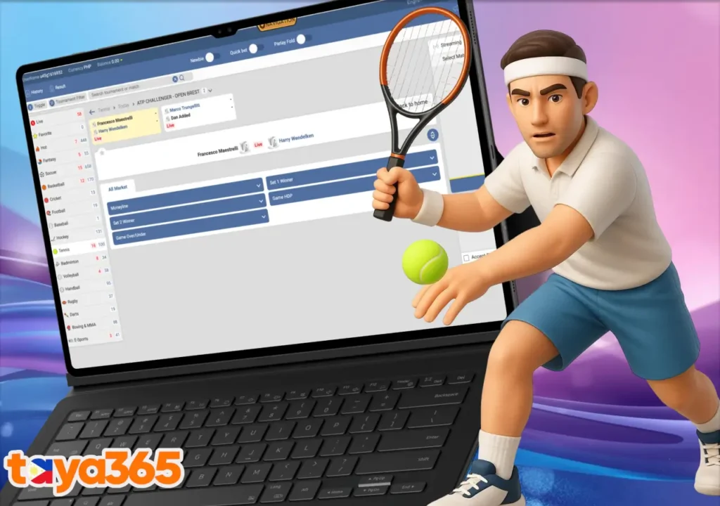 Details on tennis betting markets and live match options
